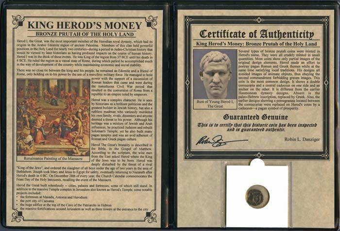 King Herod the Great Coin Portfolio Album