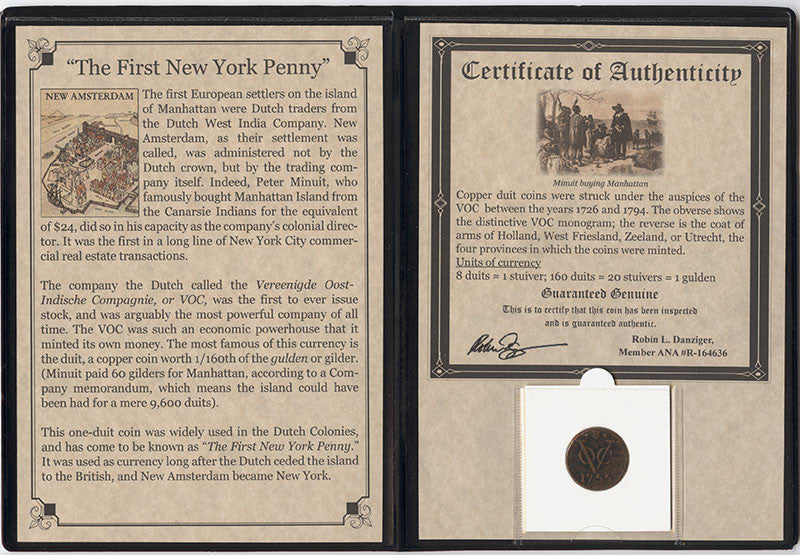 First New York Penny: VOC Copper Duits Coin Portfolio Album