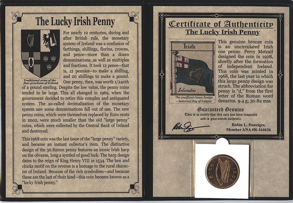 Lucky Irish Penny Coin Portfolio Album