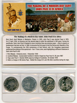 Saint John Paul II Four Coins of the Congo Mini Coin Album
