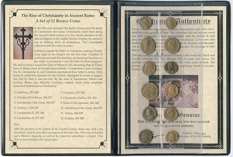 Rise of Christianity in Ancient Rome: Twelve Bronze Coin Portfolio Album