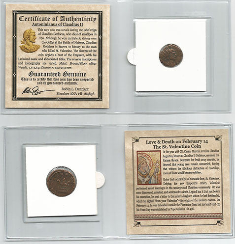 St. Valentine Bronze Coin of Claudius II Mini Coin Album