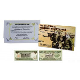Gulf War 25 Dinar Single Banknote Folder